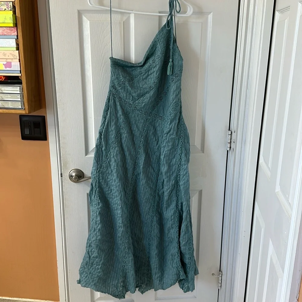 Free People One-Shoulder Maxi Dress in Seafoam